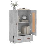 vidaXL Buffet haut gris béton 69 5x31x115 cm bois d'ingénierie