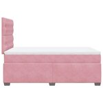 vidaXL Sommier à lattes de lit avec matelas rose 120x190 cm velours