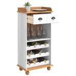 vidaXL Cabinet à vin ASKIM Blanc 57 x 37 x 114 cm Bois massif en pin