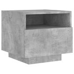 vidaXL Table de chevet avec lumières LED gris béton 40x39x37 cm