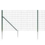 vidaXL Clôture en treillis métallique et piquet d'ancrage vert 1 1x25m