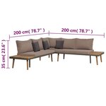 vidaXL Salon de jardin 4Pièces et coussins Bois d'acacia solide Marron