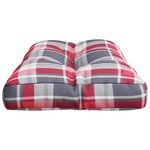 vidaXL Coussin de palette motif à carreaux rouge 80x40x12 cm tissu