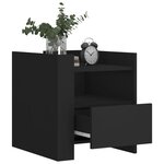 vidaXL Table de chevet noir 45x50x50 cm bois d’ingénierie