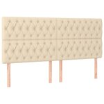 vidaXL Sommier à lattes de lit et matelas et LED Crème 180x200cm Tissu