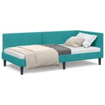 vidaXL Cadre de lit d'angle Autre Turquoise 80 x 200 cm