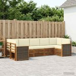 vidaXL Ensemble de canapés d'extérieur 6 pc Naturel et Crème