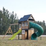 Aire de jeux - Toboggan vert citron et toboggan tubulaire - Noud