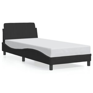vidaXL Cadre de lit avec tête de lit Dover noir 90x200 cm velours