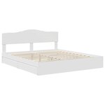 vidaXL Lit de Rangement Blanc 200 x 200 cm Bois d'ingénierie