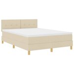 vidaXL Lit à ressort LED avec matelas Crème 140 x 190 cm tissu