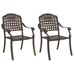 vidaXL Chaise de jardin 2 pc Bronze Aluminium