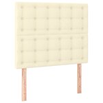 vidaXL Sommier à lattes de lit avec matelas et LED Crème 100x200 cm