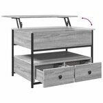 vidaXL Table basse sonoma gris 70x50x50 cm bois d'ingénierie et métal