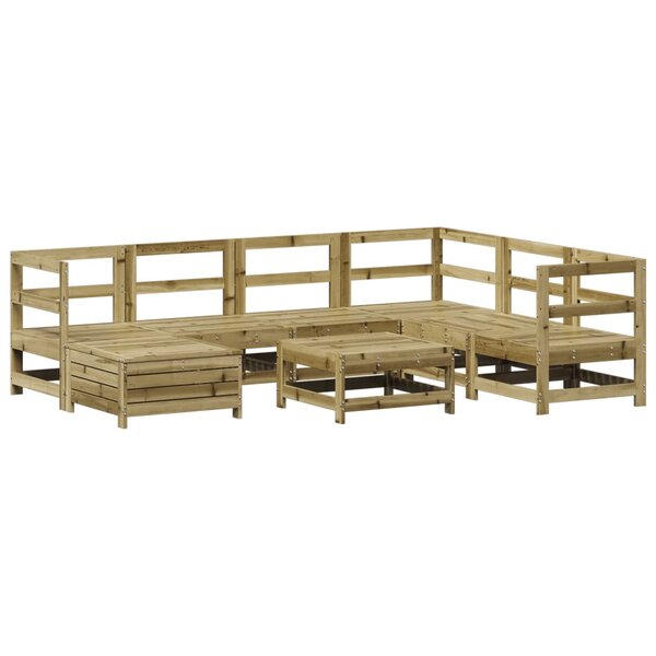 vidaXL Salon de jardin 8 Pièces bois de pin imprégné