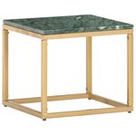 vidaXL Table basse Vert 40x40x35 cm Pierre véritable et texture marbre