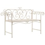 vidaXL Banc de jardin 132 cm Métal Antique Blanc