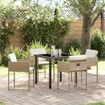 vidaXL Ensemble de salle à manger pour jardin 5 Pièces Beige polyrotin