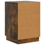 vidaXL Cabinet de chevet avec tiroir Chêne fumé 43 x 41 x 63 5 cm