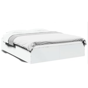 vidaXL Cadre de lit sans matelas blanc 160x200 cm