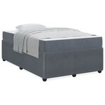 vidaXL Cadre de lit avec matelas Gris foncé 120 x 200 cm Velours