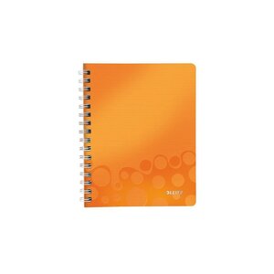 Leitz cahier wow a5 - 5 x 5 - spiralé - couverture pp orange métallisée