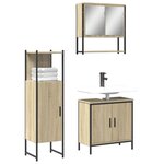 vidaXL Ensemble de meubles de salle de bain 3 Pièces chêne sonoma