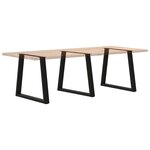 vidaXL Pieds de table à manger en V 3 pièces Noir 70 x (72-73 3) cm Acier