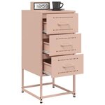 vidaXL Table de chevet rose 36x39x78 cm acier