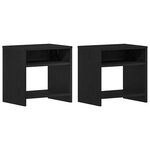 vidaXL Tables de chevet 2Pièces chêne noir 40x30x40cm bois d'ingénierie