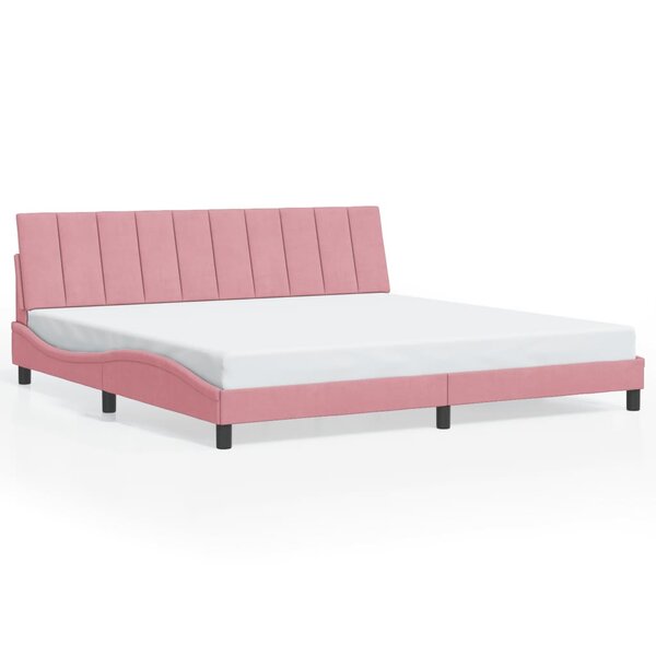 vidaXL Cadre de lit sans matelas Hanko rose 200x200 cm velours