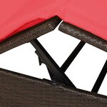 vidaXL Transat double avec toit Marron 205 x 129 x 200 cm Rattan PE