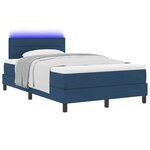 vidaXL Lit à ressorts avec matelas Bleu 120 x 190 cm tissu