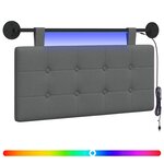 vidaXL Tête de lit suspendue Avec lumière LED Gris foncé Tissu