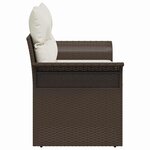 vidaXL Canapé de jardin 2 places avec rangements et coussins marron en poly rotin