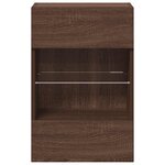 vidaXL Meubles muraux avec lumières LED pour TV 2 Pièces chêne marron 40x30x60 5 cm