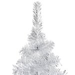 vidaXL Sapin de Noël artificiel pré-éclairé/support argenté 120 cm PET