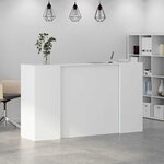 vidaXL Bureau de réception blanc 180x50x103 5 cm bois d'ingénierie