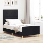 vidaXL Cadre de lit avec tête de lit Noir 80 x 200 cm tissu