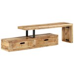 vidaXL Meuble TV (118-200) x 30 x 40 cm en bois massif de manguier