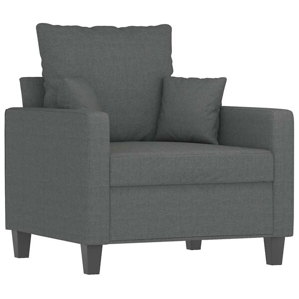 vidaXL Fauteuil Gris foncé 60 cm Tissu
