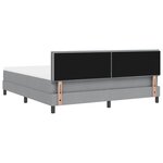 vidaXL Lit boxspring avec matelas Gris clair 180 x 200 cm tissu