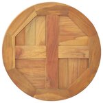vidaXL Dessus de table Bois de teck solide Rond 2 5 cm 40 cm