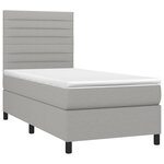 vidaXL Sommier à lattes de lit avec matelas et LED Gris clair 90x190cm