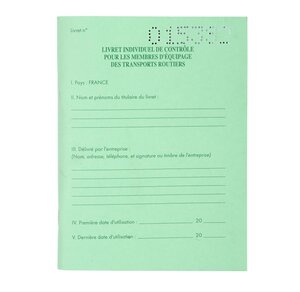 Livret individuel de contrôle Conducteurs et convoyeurs de transports routiers EXACOMPTA