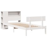vidaXL Lit bibliothèque sans matelas blanc 75x190cm bois de pin massif