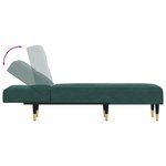 vidaXL Chaise longue vert foncé velours