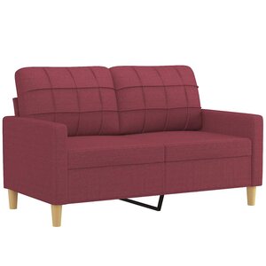 vidaXL Canapé à 2 places Rouge bordeaux 120 cm Tissu