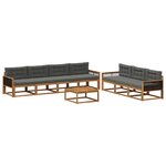 vidaXL Ensemble de canapés d'extérieur 8 Pièces Naturel et Anthracite