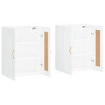 vidaXL Armoires murales 2 Pièces blanc bois d'ingénierie